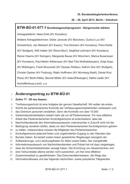 35. Ordentliche Bundesdelegiertenkonferenz 26.