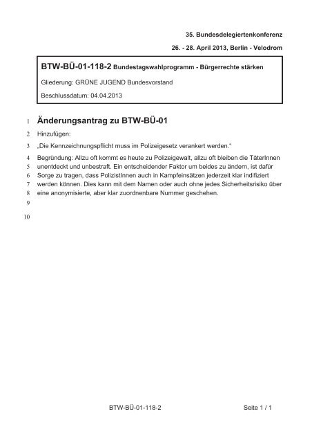 35. Ordentliche Bundesdelegiertenkonferenz 26.