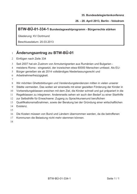 35. Ordentliche Bundesdelegiertenkonferenz 26.