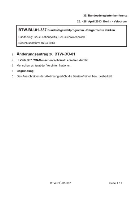 35. Ordentliche Bundesdelegiertenkonferenz 26.