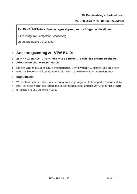 35. Ordentliche Bundesdelegiertenkonferenz 26.