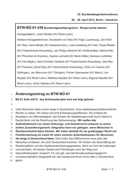 35. Ordentliche Bundesdelegiertenkonferenz 26.