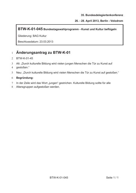 35. Ordentliche Bundesdelegiertenkonferenz 26.