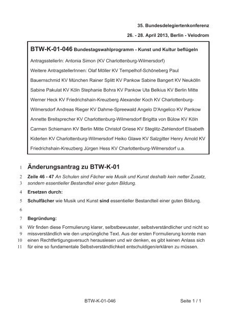 35. Ordentliche Bundesdelegiertenkonferenz 26.