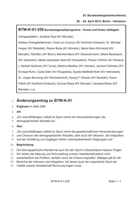 35. Ordentliche Bundesdelegiertenkonferenz 26.