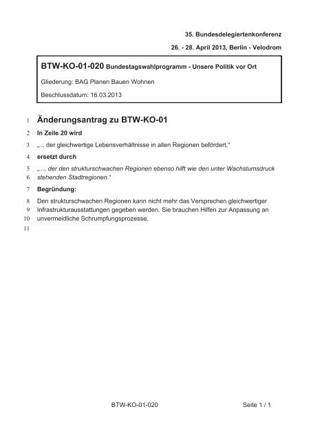 35. Ordentliche Bundesdelegiertenkonferenz 26.