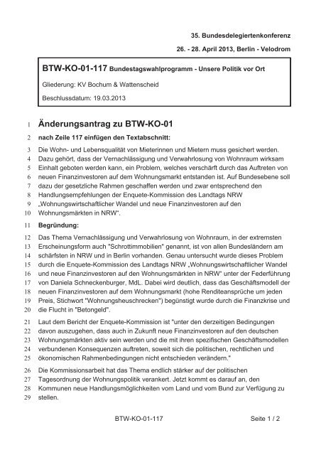 35. Ordentliche Bundesdelegiertenkonferenz 26.