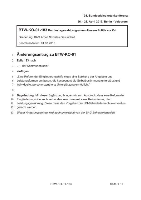 35. Ordentliche Bundesdelegiertenkonferenz 26.