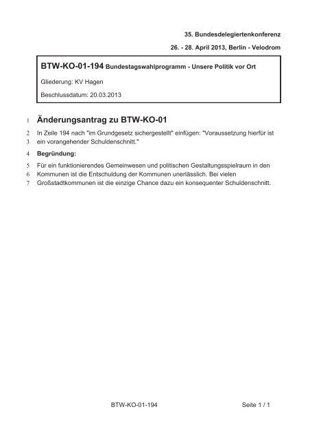 35. Ordentliche Bundesdelegiertenkonferenz 26.