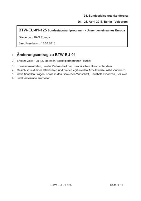 35. Ordentliche Bundesdelegiertenkonferenz 26.