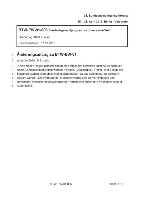 35. Ordentliche Bundesdelegiertenkonferenz 26.