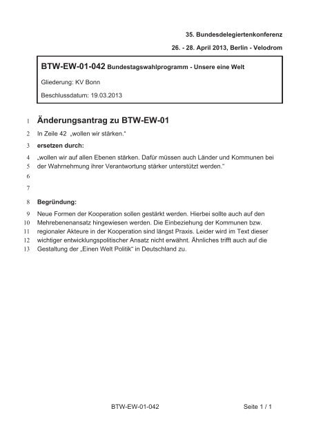 35. Ordentliche Bundesdelegiertenkonferenz 26.