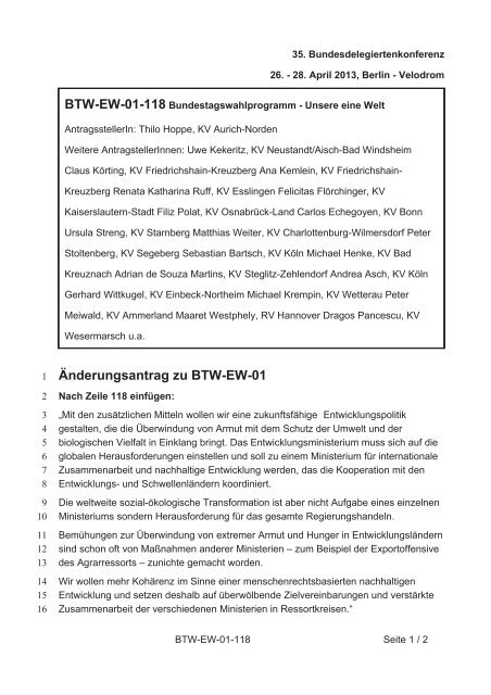 35. Ordentliche Bundesdelegiertenkonferenz 26.