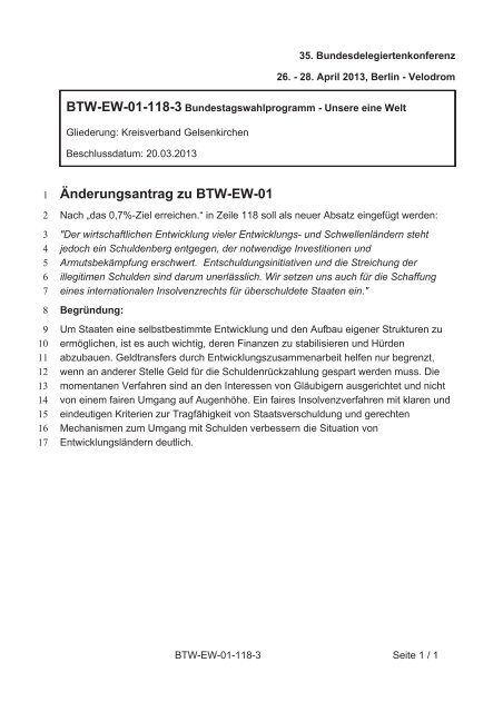 35. Ordentliche Bundesdelegiertenkonferenz 26.