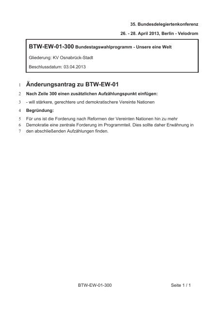 35. Ordentliche Bundesdelegiertenkonferenz 26.