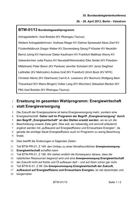 35. Ordentliche Bundesdelegiertenkonferenz 26.