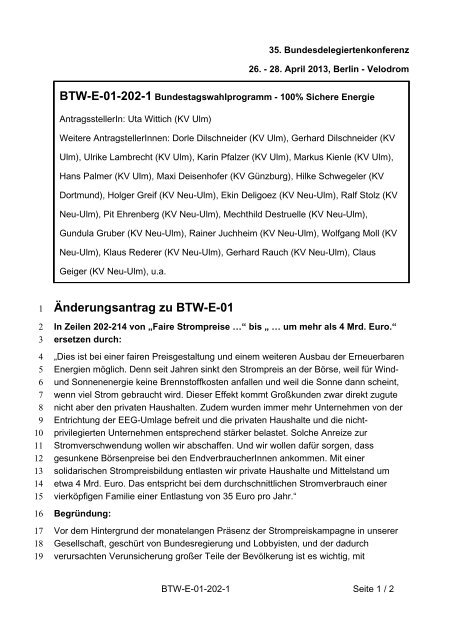 35. Ordentliche Bundesdelegiertenkonferenz 26.