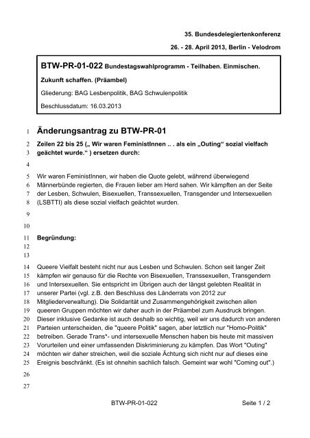 35. Ordentliche Bundesdelegiertenkonferenz 26.