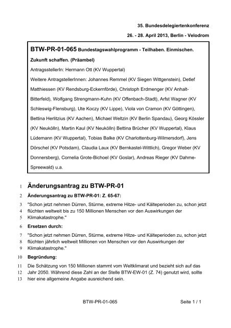 35. Ordentliche Bundesdelegiertenkonferenz 26.