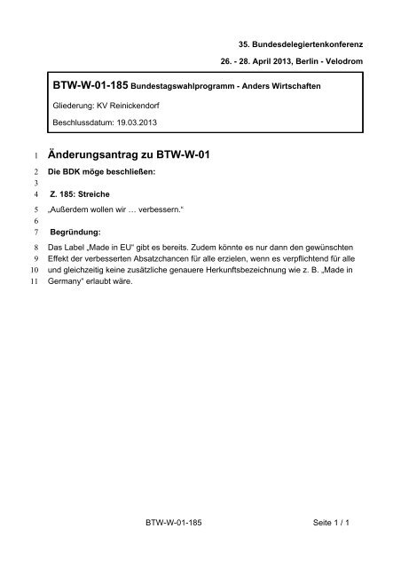 35. Ordentliche Bundesdelegiertenkonferenz 26.