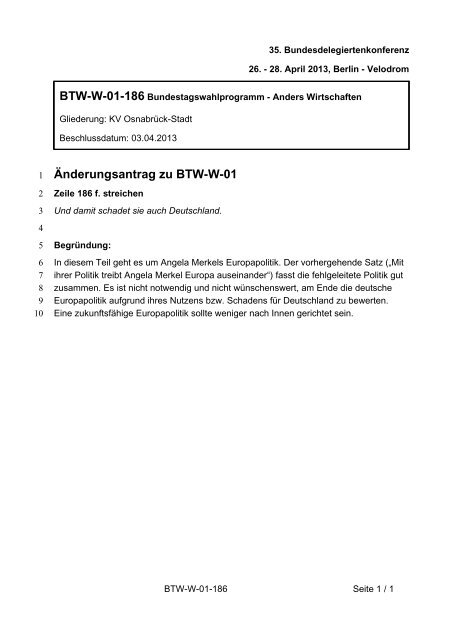 35. Ordentliche Bundesdelegiertenkonferenz 26.