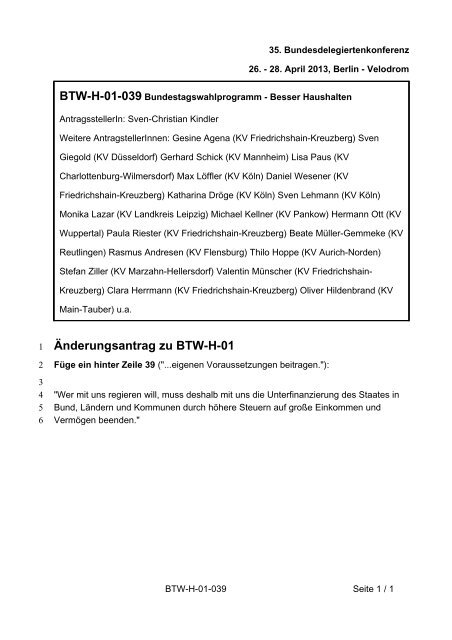 35. Ordentliche Bundesdelegiertenkonferenz 26.