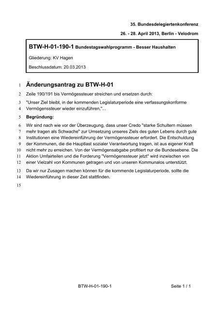 35. Ordentliche Bundesdelegiertenkonferenz 26.