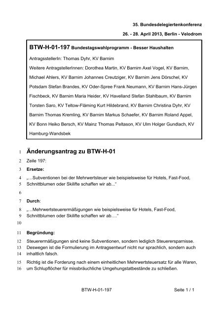 35. Ordentliche Bundesdelegiertenkonferenz 26.