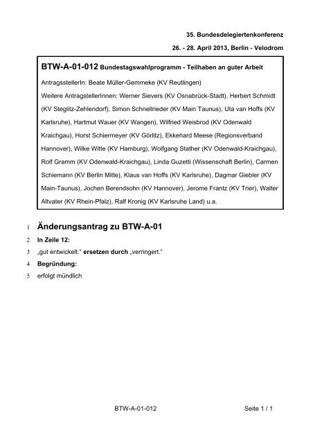 35. Ordentliche Bundesdelegiertenkonferenz 26.