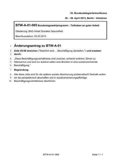 35. Ordentliche Bundesdelegiertenkonferenz 26.