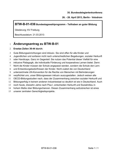 35. Ordentliche Bundesdelegiertenkonferenz 26.