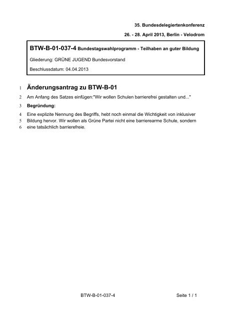 35. Ordentliche Bundesdelegiertenkonferenz 26.