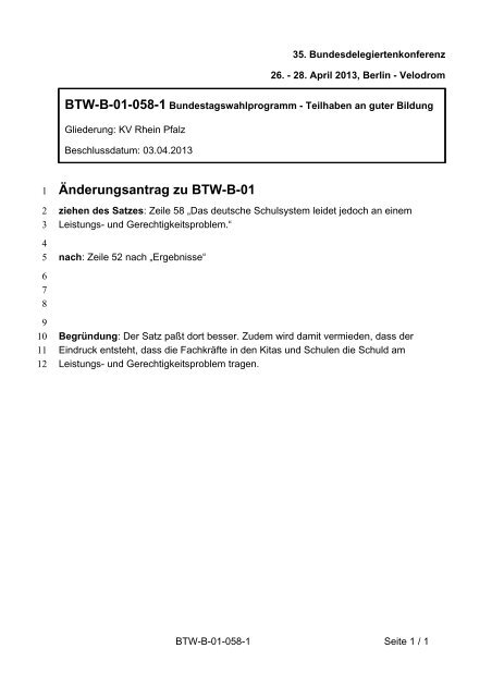 35. Ordentliche Bundesdelegiertenkonferenz 26.