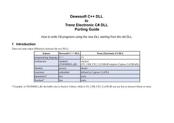 Dewesoft C++ DLL to Trenz Electronic C# DLL Porting Guide