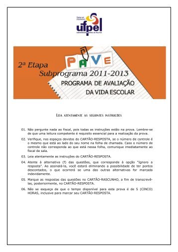 Provas - PAVE 2011/2013 - 2ª etapa