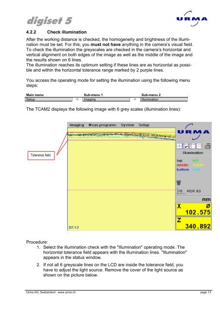 Urma Digiset 5 USERMANUAL - Urma AG