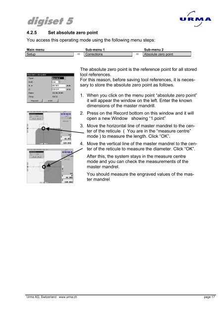 Urma Digiset 5 USERMANUAL - Urma AG