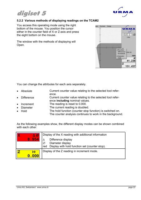 Urma Digiset 5 USERMANUAL - Urma AG