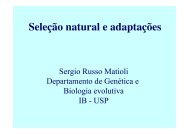 Seleção natural e adaptações - Genética e Biologia Evolutiva - USP