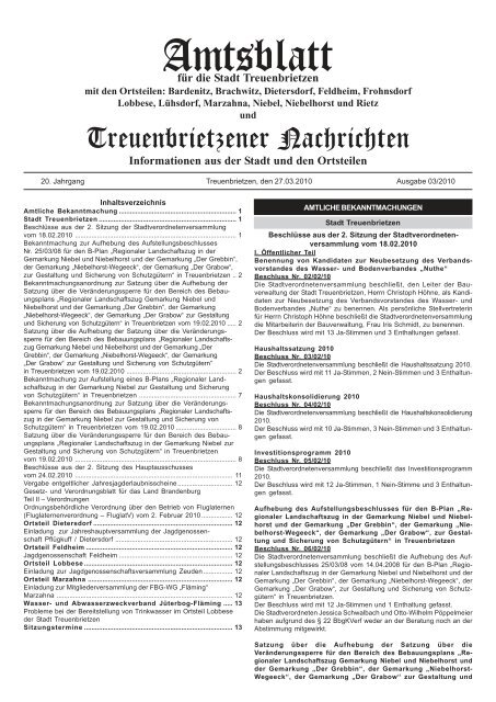 Amtsblatt - Treuenbrietzen