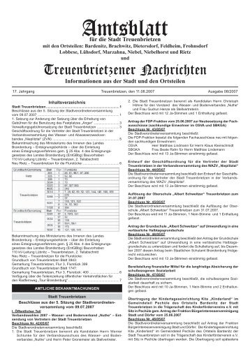 Amtsblatt - Treuenbrietzen