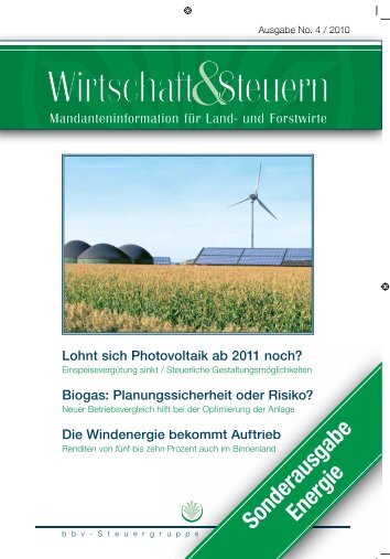 Wirtschaft & Steuern IV-2010 - bbv-Beratungsdienst GmbH