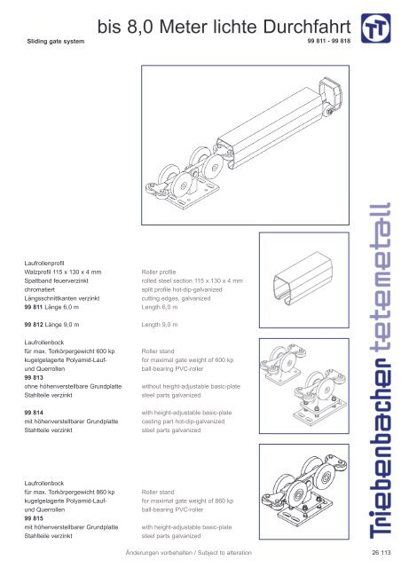 Schiebetorsysteme - Triebenbacher