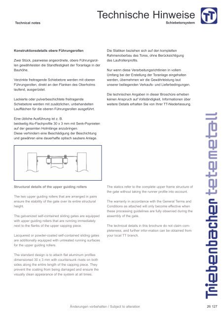 Schiebetorsysteme - Triebenbacher