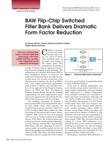 BAW Flip-Chip Switched Filter Bank Delivers Dramatic Form Factor ...