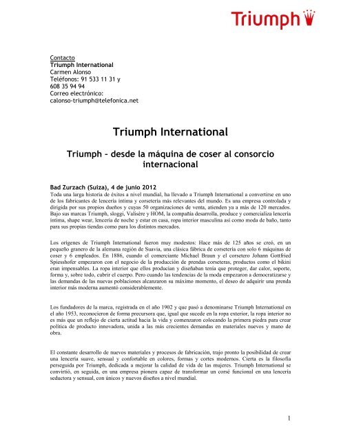 Historia Triumph Internacional junio 2012[1] - Triumph International