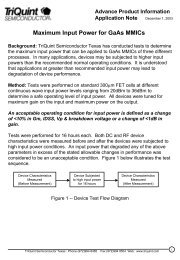 Maximum Input Power for GaAs MMICs.  - TriQuint Semiconductor