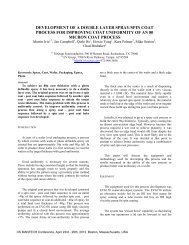 development of a double layer spray/spin coat process for improving ...