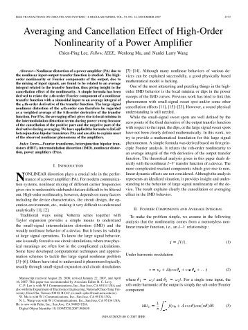 Averaging and Cancellation Effect of High-Order Nonlinearity of a ...