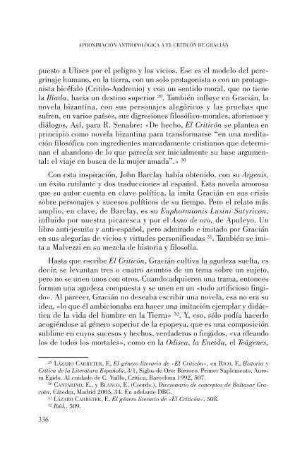 aproximación antropológica a el criticón, de gracián - Revista ...